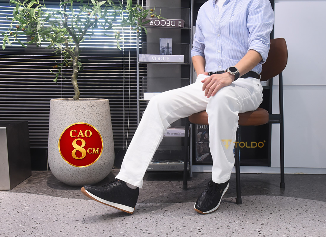 Giày cao nam 8cm da thật cao cấp 9